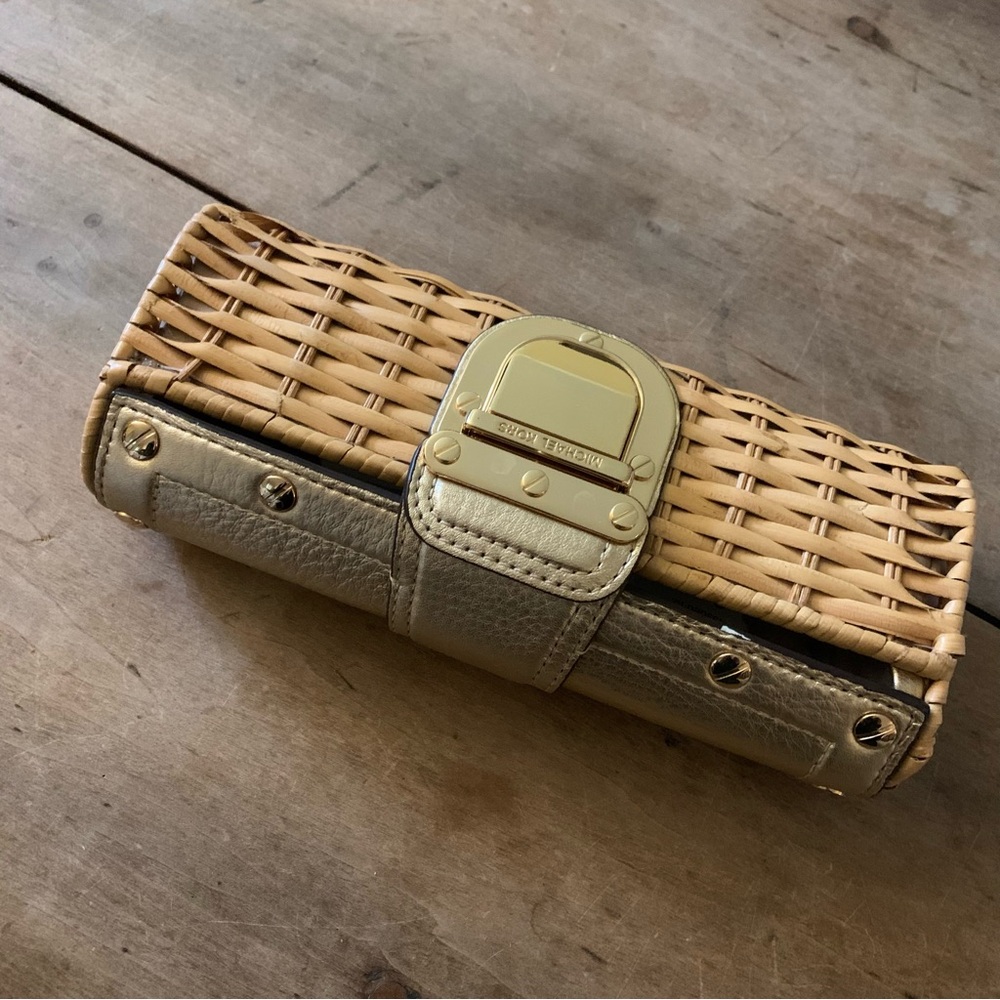 Michael Kors natural rattan clutch gold - Picture 4 of 11